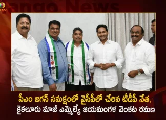 TDP Senior Leader Kaikaluru Ex MLA Jayamangala Venkata Ramana Joins YSRCP in Presence of CM Jagan,TDP Senior Leader, Kaikaluru Ex MLA Jayamangala Venkata Ramana.Joins YSRCP in Presence of CM Jagan,Mango News,Mango News Telugu,Tdp Chief Chandrababu Naidu,AP CM YS Jagan Mohan Reddy,YS Jagan News And Live Updates, YSR Congress Party, Andhra Pradesh News And Updates, AP Politics, Janasena Party, TDP Party, YSRCP, Political News And Latest Updates