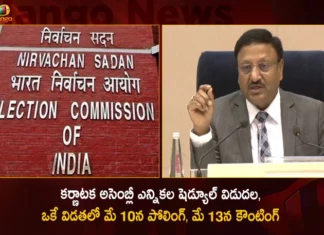ECI Announces Schedule for Karnataka Assembly General Elections Polling on May 10 Counting on May 13th,ECI Announces Schedule for Karnataka Elections,Schedule for Karnataka Assembly General Elections,Karnataka Assembly General Elections Polling,Karnataka Elections Polling on May 10,Karnataka Elections Counting on May 13th,Mango News,Mango News Telugu,Karnataka to Vote on May 10,Karnataka assembly election Live,Karnataka assembly election date announced,Karnataka Elections 2023 Dates,Karnataka election Date 2023 Live,Karnataka Assembly Elections 2023 News