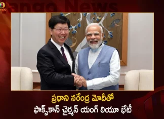 Foxconn Chairman Young Liu Meets Pm Modi Discusses Various Topics,Foxconn Chairman Young Liu,Young Liu Meets Pm Modi,Pm Modi Chairman Young Liu Discussion,Pm Modi Discusses Various Topics,Mango News,Mango News Telugu,Indian Prime Minister Narendra Modi,Indian Pm Narendra Modi,Narendra Modi,Pm Narendra Modi, Narendra Modi Latest News And Updates, Modi Twitter Live Updates,Union Minister Amit Shah,Union Minister Rajnath Singh,Union Minister Nithin Gadkari,Union Minister Nirmala Sitharaman,National Politics, Indian Politics, Indian Political News, National Political News, Latest Indian Political News,Bjp Party, Brs Party, Aap Party,Delhi Cm Kejriwal,National Political Parties,Indian Political News Live Updates,Central Welfare Schemes, Pm Kisaan Yojana