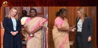 Italy Prime Minister Giorgia Meloni Called On The President Droupadi Murmu At Rashtrapati Bhavan,Italy Prime Minister Giorgia Meloni,Prime Minister Giorgia Meloni At Rashtrapati Bhavan,Prime Minister Of Italy Calls On The President,Italy Prime Minister Called On The President Droupadi Murmu,Mango News,Mango News Telugu,Italian Pm Giorgia Meloni, President Murmu Invites Italian Companies,India President Droupadi Murmu,Presidential Candidate Draupadi Murmu,Presidency Of Droupadi Murmu,Giorgia Meloni,Italy Pm Giorgia Meloni Applauds