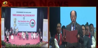 Neiphiu Rio Takes Oath as Nagaland Chief Minister for the Fifth Term in Presence of PM Modi,Neiphiu Rio as Nagaland Chief Minister,Nagaland Chief Minister Neiphiu Rio,Chief Minister for the Fifth Term,Neiphiu Rio Takes Oath in Presence of PM Modi,Mango News,Mango News Telugu,NDPP's Neiphiu Rio takes oath as CM,Neiphiu Rio Nagaland Chief Minister,Nagaland poll results 2023,Neiphiu Rio for Fifth consecutive term,Neiphiu Rio sworn in as Nagaland CM