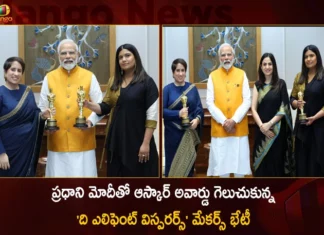 Oscar Winning Documentary Short Film The Elephant Whisperers Makers Meet PM Modi,Oscar Winning Documentary Short Film,The Elephant Whisperers,Elephant Whisperers Makers Meet PM Modi,PM meets makers of award winning documentary,Mango News,Mango News Telugu,PM meets team of Oscar winner,The Elephant Whisperers Makers,The Elephant Whisperers Makers Latest News,The Elephant Whisperers Latest Updates,Oscar Win,Oscar Award 2023,Oscar Awards,Indian Prime Minister Narendra Modi