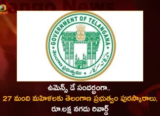 Telangana Govt Announces Awards and Rs.1 Lakh Cash Reward For 27 Women on The Occasion of International Women's Day,Telangana Govt Announces Awards,Rs.1 Lakh Cash Reward,27 Women on Occasion of International Women's Day,International Women's Day,Mango News,Mango News Telugu,Telangana CM KCR,CM KCR,Telangana CM KCR Latest News And Updates,Telangana International Women's Day,Telangana Women's Day,Women's Day Celebrations,Women's Day