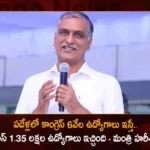 Minister Harish Rao Says Congress Govt Gives Only 6000 Jobs in Ten Years But BRS Provided 1.35 Lakh Jobs,Harish Rao Says Congress Govt Gives Only 6000 Jobs,Congress Govt Gives Only 6000 Jobs in Ten Years,BRS Provided 1.35 Lakh Jobs,Harish Rao Says BRS Provided 1.35 Lakh Jobs,Mango News,Mango News Telugu,Minister Harish Rao,Minister Harish Rao Latest News,Minister Harish Rao Latest Updates,Minister Harish Rao Live News,Minister Harish Rao Live Updates,Telangana Latest News And Updates,Telangana Politics, Telangana Political News And Updates