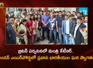 Minister KTR Leads Delegation To UK Visit For Investments in Telangana Receives Grand Welcome by NRIs at London Airport,Minister KTR Leads Delegation To UK Visit,UK Visit For Investments in Telangana,Grand Welcome by NRIs at London Airport,Mango News,Mango News Telugu,Invest in Telangana,KTR Leads Telangana Delegation To UK,Telangana Minister KTR,KTR UK Visit,KTR UK Visit For Investment,KTR UK Visit For Investment In Telangana,KTR Latest News And Updates,KTR UK Visit Latest News And Updates,KTR Receives Grand Welcome by NRIs