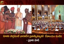PM Modi Says Democracy is our Sanskaar Idea and Tradition During Inauguration of The New Parliament Building,PM Modi Says Democracy is our Sanskaar,Modi Says Idea and Tradition During Inauguration,Inauguration of The New Parliament Building,PM Modi During Inauguration of The New Parliament,Mango News,Mango News Telugu,In first address from new Parliament,Mother of Democracy,Parliament Inauguration Latest News,Parliament Inauguration Latest Updates,Parliament Building Inauguration News Today,Parliament Building Inauguration Updates,PM Narendra Modi Latest News,PM Narendra Modi Latest Updates