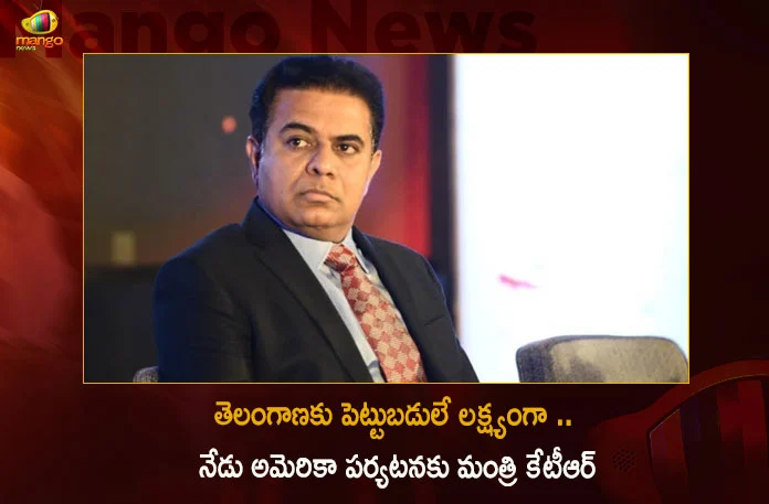 Telangana IT Minister KTR To Go For Two-Week Tour of US From Today Aimed at Investments For The State,IT Minister KTR To Go For Two-Week Tour of US,Telangana IT Minister KTR To Go For Two-Week Tour,KTR To Go For Two-Week Tour of US From Today,Mango News,Mango News Telugu,Aimed At Investments For The State,Telangana IT Minister KTR,Telangana IT Minister KTR Latest News And Updates,IT Minister KTR US Tour,KTR US Tour
