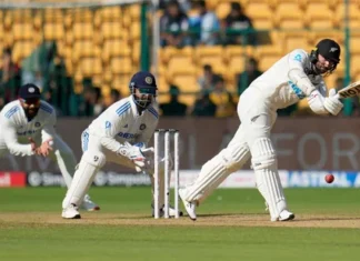 New Zealand Test Win In India After 36 Years, New Zealand Test Win In India, New Zealand Win, After 36 Years New Zealand Win, Bangalore Test, Ind Vs Nz, Indian Team Lost To New Zealand In The First Test Match, New Zeland Won, Border Gavaskar Trophy, Chinnaswamy Stadium, Icc Test World Championship, Ind Vs Nz, Ind Vs Nz Test Series, Cricket, Latest Cricket News, Cricket Live Updates, India, BCCI, Sports News, Sports Live Updates, Mango News, Mango News Telugu