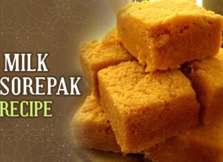 How To Make Milk Mysore Pak Sweet Aaha Emi Ruchi udaya bhanu sweet recipes online kitchen
