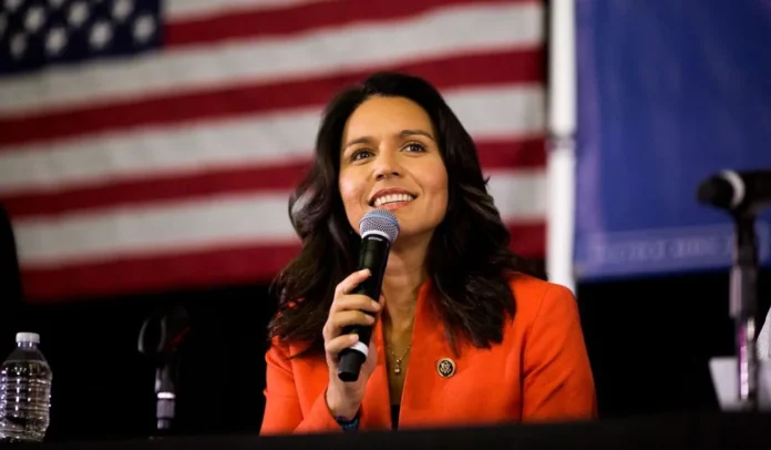 Tulsi Gabbard On Donald Trumps Team, Donald Trumps Team, Donald Trump, Tulsi Gabbard, Tulsi Gabbard Of Indian Origin Is A Big Responsibility, Tulsi Gabbard Cabinet Position, Donald Trump Cabinet, Trump Cabinet Picks, Who is Tulsi Gabbard, President Of The United States, US Elections, America, Kamala Harris, Donald Trump, USA, America Elections, US Elections 2024, US Political News, Political News, Mango News, Mango News Telugu