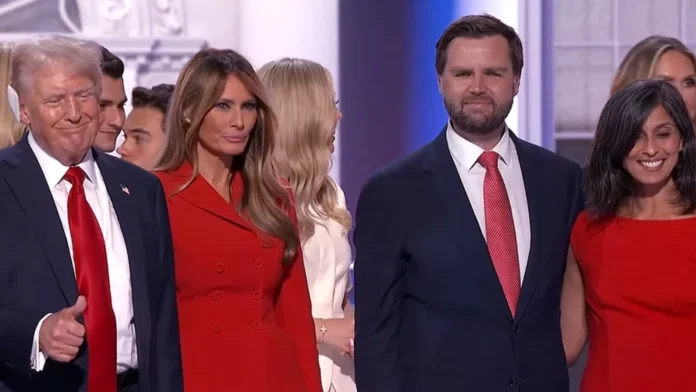 American Vice President JD Vance Is The Husband Of A Telugu Woman, American Vice President, JD Vance America Vice President, JD Vance Is The Husband Of A Telugu Woman, JD Vance, Usha Chilukuri Vance, America President, 2024 US Elections, Elon Musk, Tesla Shares, Us Election Results, President Of The United States, US Elections, America, Kamala Harris, Donald Trump, USA, America Elections, US Elections 2024, US Political News, Political News, Mango News, Mango News Telugu