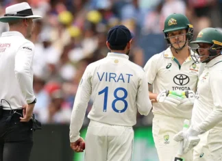 Aggressive Kohli Faces ICC Action Fine And Demerit Point Add To Woes, Demerit Point Add To Woes, Aggressive Kohli Faces ICC Action Fine, ICC Action Fine, Kohli Faces ICC Fine, Fine To Kohli, Border Gavaskar Trophy 2024, ICC Demerit Points, Kohli Aggression Debate, Sam Constas Controversy, Virat Kohli Fined, World Test Championship Race, India Vs Australia, Team India, Austarlia, Test Cricket, WTC Final, Border Gavaskar Trophy, IND Vs AUS, IND Vs AUS Test Series, Cricket, Latest Cricket News, Cricket Live Updates, India, BCCI, Sports News, Sports Live Updates, Mango News, Mango News Telugu