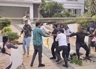 Attack on Allu Arjun's House by OU JAC Leaders
