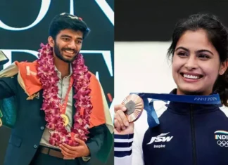 The Historic Moment Four Star Athletes Honored With Dhyan Chand Khel Ratna, The Historic Moment Four Star Athletes, Four Star Athletes, Four Star Athletes Honored With Dhyan Chand Khel Ratna, Dhyan Chand Khel Ratna 2024, Gukesh Kumar, Indian Athletes, Manu Bhaker, Sports Awards, National News, International News, India, Live Updates, Breaking News, Headlines, Live News, Mango News, Mango News Telugu