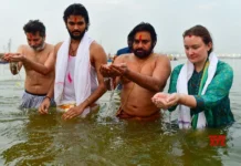 Maha Kumbh Mela Pawan Kalyan Nara Lokesh Venkaiah Naidu Families Perform Holy Dip