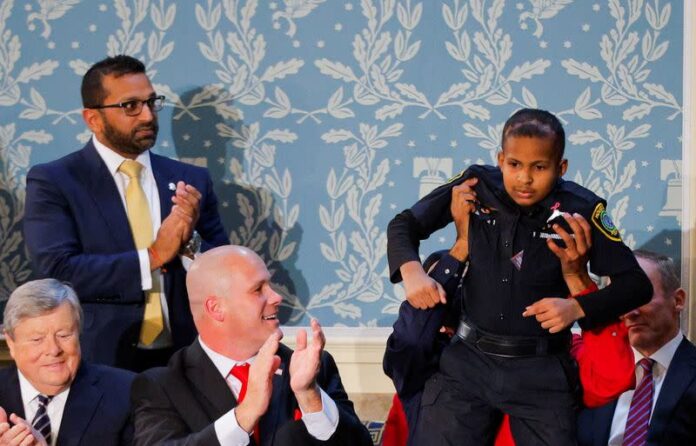 Trumps Sensational Decision 13 Year Old Boy Appointed As US Secret Service Agent, Trumps Sensational Decision US Secret Service Agent, DJ Daniel, During A Congress Joint Session, Republican Members Applauded The Decision, Survived A Rare Form Of Cancer After A Tough Battle, Trump Announced The Appointment Of A 13 Year Old Boy As A Us Secret Service, Trump, New York, America, USA, America News, America Live Updates, National News, International News, Live Updates, Breaking News, Headlines, Live News, Mango News, Mango News Telugu