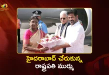 President Droupadi Murmu Arrives in Hyderabad, Governor Jishnu Dev and CM Revanth Welcomes