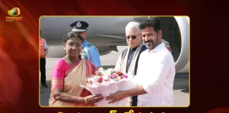 President Droupadi Murmu Arrives in Hyderabad, Governor Jishnu Dev and CM Revanth Welcomes