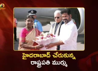 President Droupadi Murmu Arrives in Hyderabad, Governor Jishnu Dev and CM Revanth Welcomes