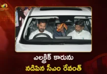 స్టీరింగ్ పట్టిన సీఎం రేవంత్ రెడ్డి.. గ్లోబల్ సమ్మిట్లో ప్రత్యేక ఆకర్షణ CM Revanth Reddy Unveils and Test-Drives Olectra’s New Electric Car at Telangana Rising Global Summit