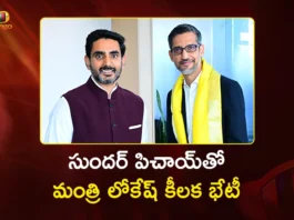 Minister Lokesh Meets Google CEO Sundar Pichai, Urges Investment in AP Drone City