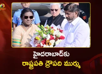 హైదరాబాద్కు విచ్చేసిన రాష్ట్రపతి ద్రౌపది ముర్ము President Droupadi Murmu Lands in Hyderabad For Winter Sojourn From Dec 17 to 20