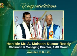 AMR Group Chairman A. Mahesh Kumar Reddy Conferred Honorary D.Litt in TMV 44th Convocation