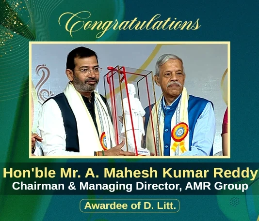 AMR Group Chairman A. Mahesh Kumar Reddy Conferred Honorary D.Litt in TMV 44th Convocation