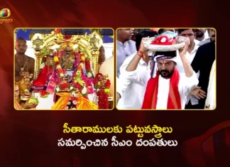 CM Revanth Reddy Offer Silk Robes at Bhadrachalam Temple on Sri Rama Navami