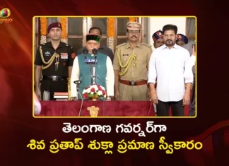 Shiv Pratap Shukla Sworn in as Telangana Governor, CM Revanth Reddy Attends