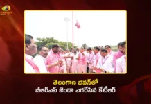 BRS 26th Formation Day Working President KTR Hoists Party Flag Telangana Bhavan