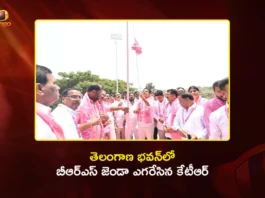 BRS 26th Formation Day Working President KTR Hoists Party Flag Telangana Bhavan