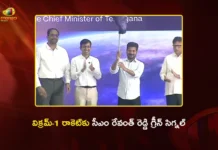 CM Revanth Reddy Flags Off Skyroot’s Vikram-1 Rocket For Sriharikota Launch
