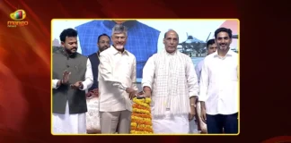 పుట్టపర్తిలో ఏఎంసీఏ ప్రాజెక్టుకు శంకుస్థాపన చేసిన కేంద్ర మంత్రి రాజ్నాథ్ సింగ్, సీఎం చంద్రబాబు Union Minister Rajnath Singh and CM Chandrababu Lays Foundation For AMCA Project in Puttaparthi