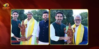 AP Minister Nara Lokesh Felicities Padma Shri Winners Murali Mohan and Rajendra Prasad in Delhi