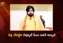 Dy CM Pawan Kalyan Initiates Auspicious Deeksha at Mangalagiri Narasimha Swamy Temple Temple