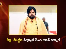 Dy CM Pawan Kalyan Initiates Auspicious Deeksha at Mangalagiri Narasimha Swamy Temple Temple