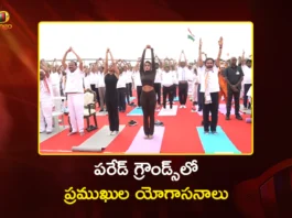 Former VP Venkaiah Naidu and Union Minister Kishan Reddy Participate in Yoga Day Celebrations