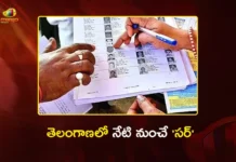 SIR Drive Begins in Telangana Today, BLOs to Conduct Door-to-Door Verification