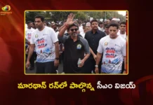 Tamil Nadu CM Vijay Participates 6-km Anti-Drug Marathon Run in Chennai