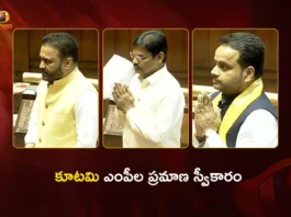 VP Radhakrishnan Administers Oath By 4 Newly Elected AP Rajya Sabha MPs