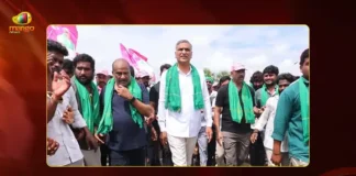 Ex-Minister Harish Rao Leads Rythu Maha Padayatra in Siddipet, Demands Turn On Kaleshwaram Motors Immediately