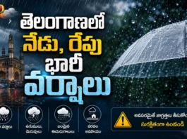 IMD Warns of 2-Day Heavy Rainfall in Telangana, Yellow Alert Issued for Several Districts