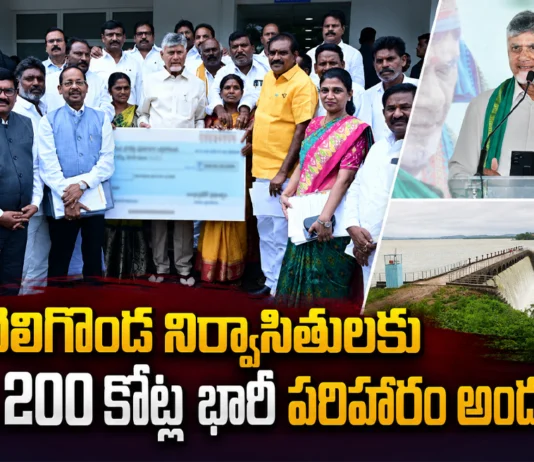 CM Chandrababu Handed Over Rs.200 Cr Compensation Cheques To Veligonda Project Displaced Families