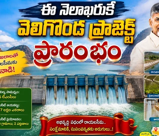 CM Chandrababu Naidu To Inaugurate Veligonda Project at End of August