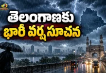 IMD Predicts 5-Day Heavy Rains Alert For Telangana From Tomorrow