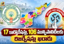AP Govt Finalizes Reservations For 17 Municipal Corporations and 106 Municipalities