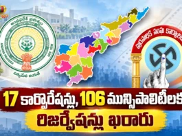 AP Govt Finalizes Reservations For 17 Municipal Corporations and 106 Municipalities