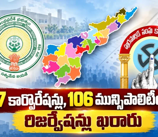 AP Govt Finalizes Reservations For 17 Municipal Corporations and 106 Municipalities