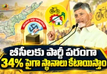 స్థానిక ఎన్నికల్లో బీసీలకు పార్టీ తరపున 34% కన్నా ఎక్కువ సీట్లు ఇస్తాం – సీఎం చంద్రబాబు CM Chandrababu Announces, TDP Will Allocate Over 34% Seats To BCs in Local Body Polls